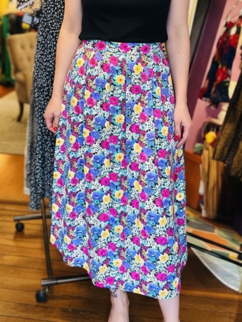 Vintage floral maxi skirt